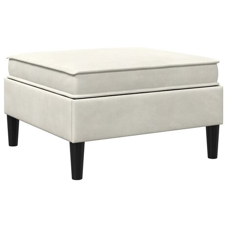 Hocker met Opslag Cr&egrave;mekleurig Fluweel 6
