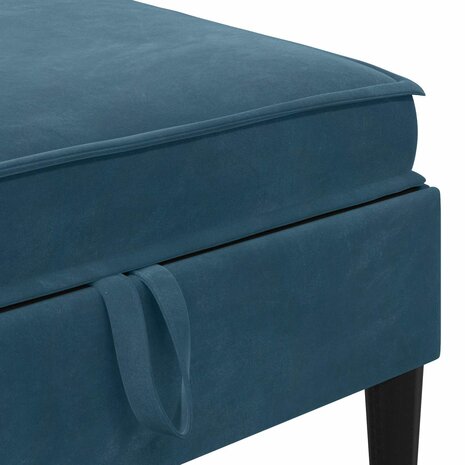 Hocker met Opslag Blauw Fluweel 7