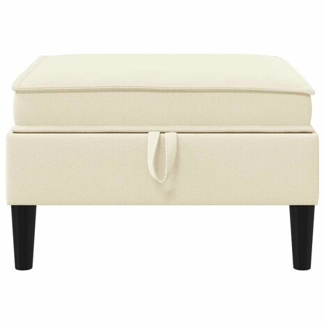 Hocker met Opslag Cr&egrave;mekleurig Fluweel 4
