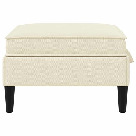 Hocker met Opslag Cr&egrave;mekleurig Fluweel 5