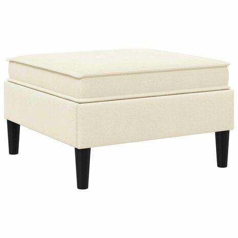 Hocker met Opslag Cr&egrave;mekleurig Fluweel 6