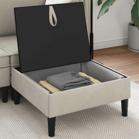 Hocker met Opslag Havermout Fluweel 3