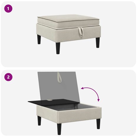 Hocker met Opslag Havermout Fluweel 8
