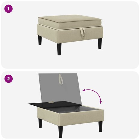 Hocker met Opslag Zand Fluweel 8