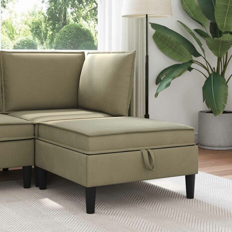 Hocker met Opslag Kaki Fluweel 1