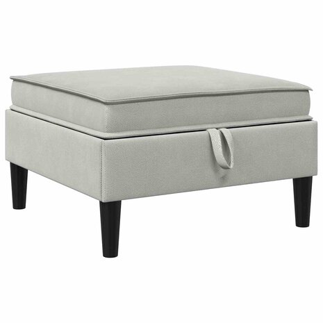 Hocker met Opslag Lichtgrijs Fluweel 2