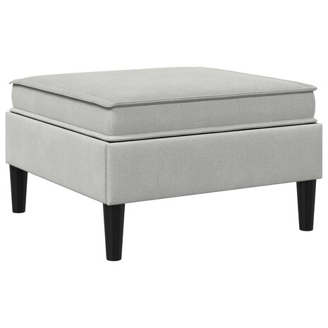 Hocker met Opslag Lichtgrijs Fluweel 6
