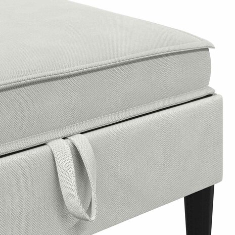Hocker met Opslag Lichtgrijs Fluweel 7