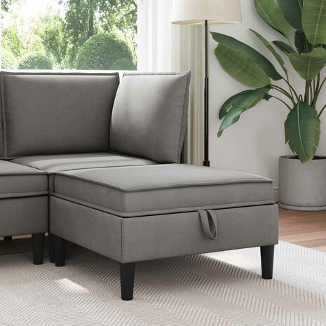 Hocker met Opslag Donkergrijs Fluweel 1