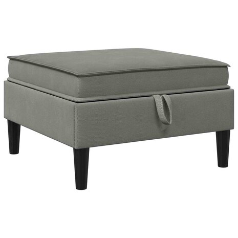 Hocker met Opslag Donkergrijs Fluweel 2