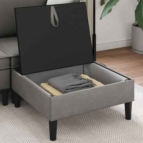 Hocker met Opslag Donkergrijs Fluweel 3