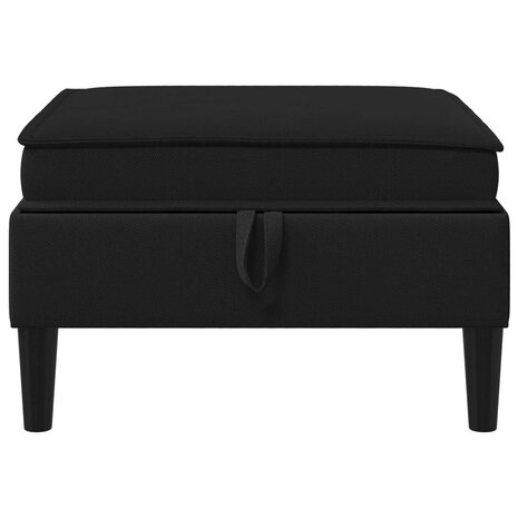 Hocker met Opslag Zwart Fluweel 4