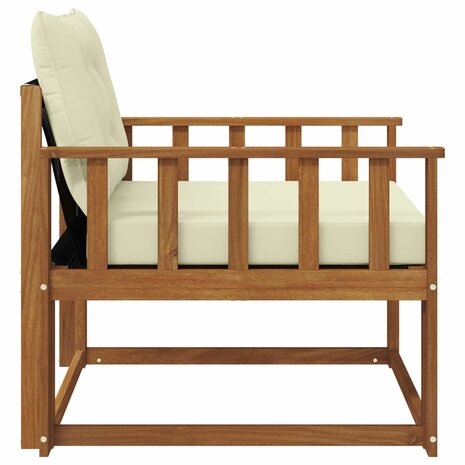 Buiten bankenset Massief Acaciahout en Textilene Naturel 6