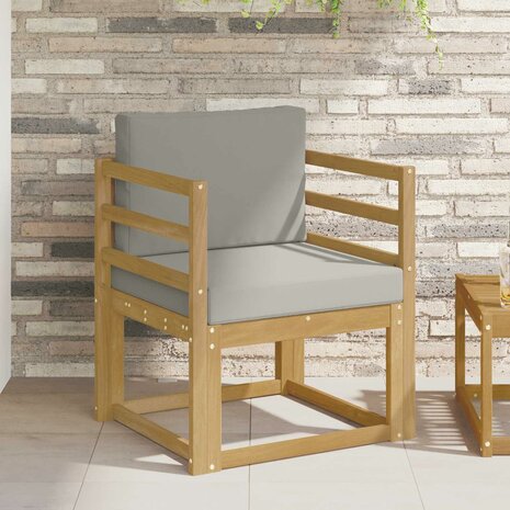 2 Stuk Buiten bankenset Polyester Wit en Lichtgrijs 1
