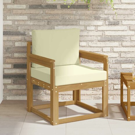 2 Stuk Buiten bankenset Polyester Wit en Cr&egrave;me 1