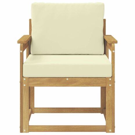 2 Stuk Buiten bankenset Polyester Wit en Cr&egrave;me 3