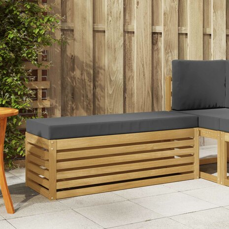 Buiten bankenset Wit en antracietkleurig 115 x 43 x 45 cm 1