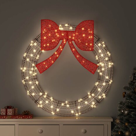 KerstKerstkrans 60 LED's Warmwit 121 x 121 x 10 cm PET 1