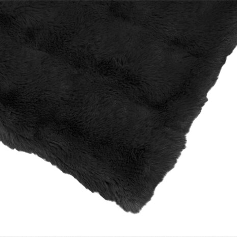 Antislip deken van imitatie konijnenbont Olite 4 st Zwart 7