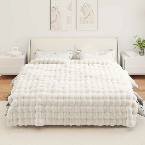 Antislip deken van imitatie konijnenbont Olite 4 st Wit 20.3 kg 4