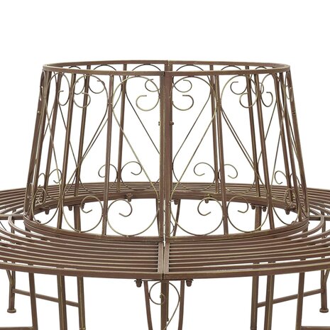 Boombank 8 zitplaatsen &Oslash; 160 x 89 cm Staal Antiek Bruin 5