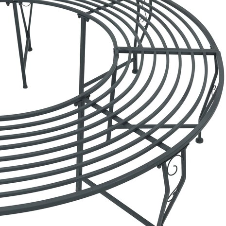 Boombank 8 zitplaatsen &Oslash; 160 x 44 cm Staal Zilvergrijs 4