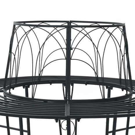 Boombank 8 zitplaatsen &Oslash; 160 x 89 cm Staal Zwart Rond 4