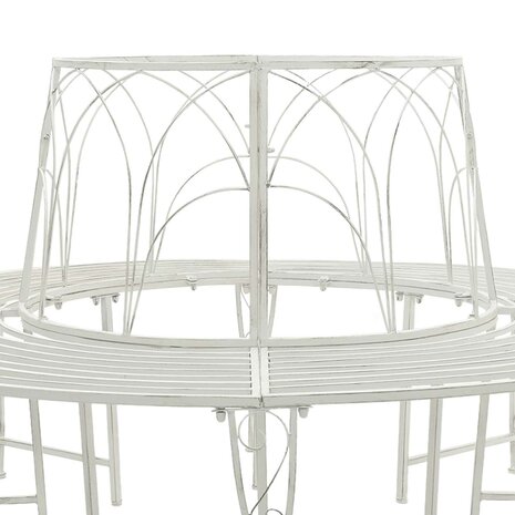 Boombank 8 zitplaatsen &Oslash; 160 x 89 cm Staal Antiek wit 4