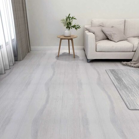 Vloerplanken Wit en Lichtgrijs 5,11 m&sup2; 55 st PVC 1