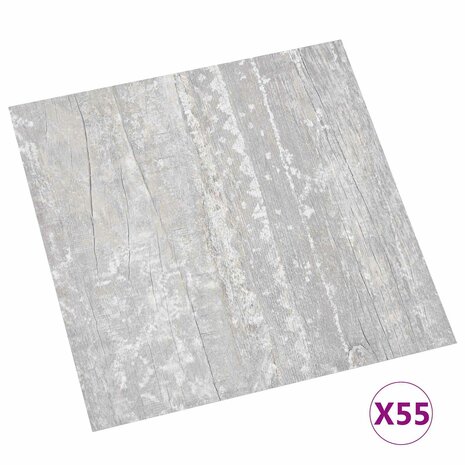 Vloerplanken Lichtgrijs en wit. 5,11 m&sup2; 55 st PVC 3