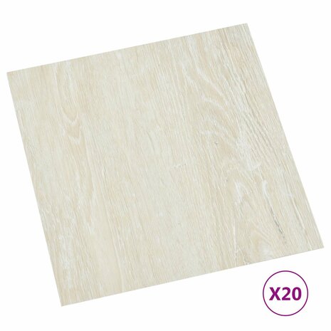 Zelfklevende Vloerplanken Cr&egrave;mekleurig 30,5 x 30,5 cm 20 st PVC 2