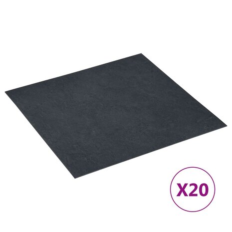 Zelfklevende Vloerplanken Zwart Marmer 30,5 x 30,5 cm 20 st PVC 2
