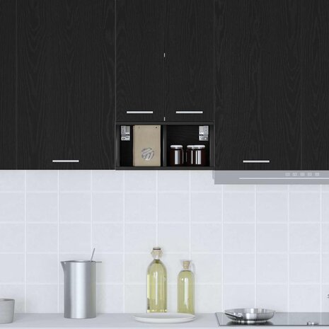 Hangkast Zwart Eiken 20 x 29,5 x 40 cm Bewerkt hout 4