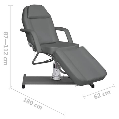 Massagetafel 180x62x(87-112) cm grijs 8
