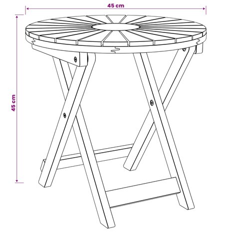 Bistrotafel Naturel &Oslash;45 x 45 cm Massief Acaciahout 9