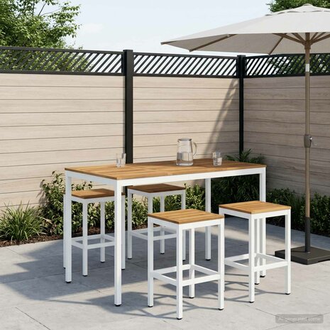 Tuin Bartafel Wit 141 x 80,5 x 105 cm Massief Acaciahout 1
