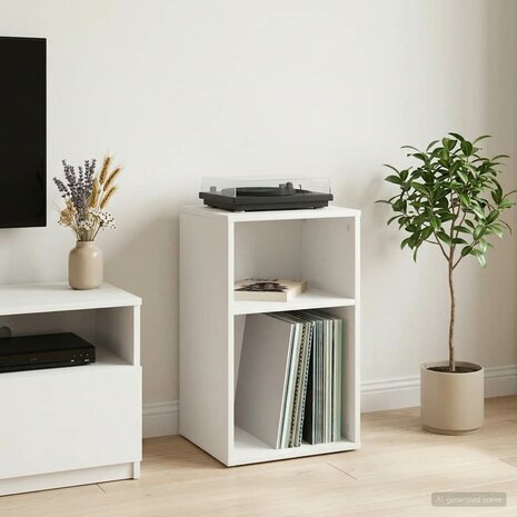 Platenkast Wit 38 x 33 x 61 cm Bewerkt hout 1