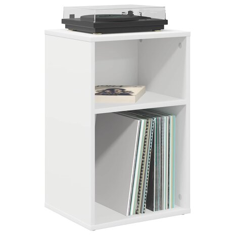 Platenkast Wit 38 x 33 x 61 cm Bewerkt hout 3