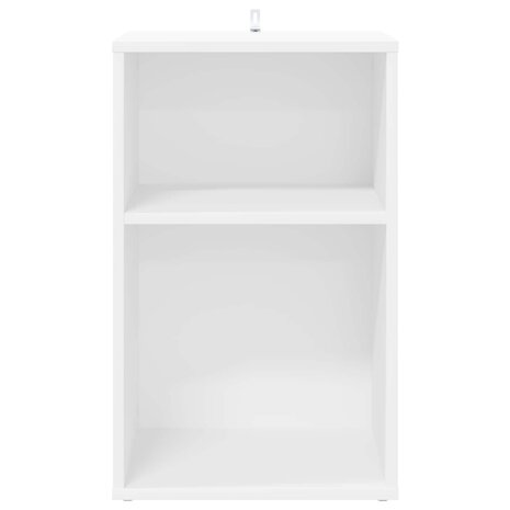 Platenkast Wit 38 x 33 x 61 cm Bewerkt hout 4