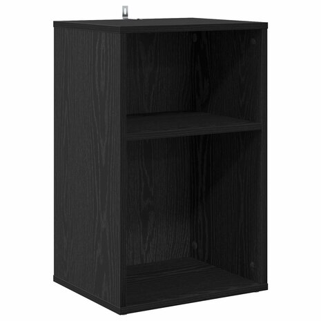 Platenkast Zwart eiken 38 x 33 x 61 cm Bewerkt hout 2