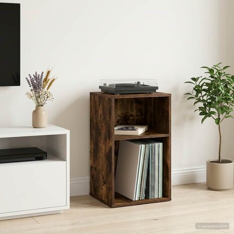 Platenkast Gerookt eiken 38 x 33 x 61 cm Bewerkt hout 1