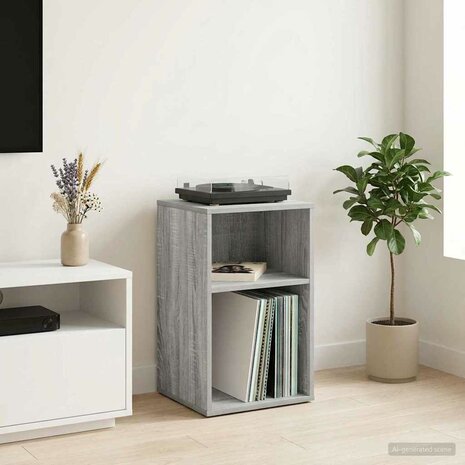 Platenkast Grijs Sonoma 38 x 33 x 61 cm Bewerkt hout 1