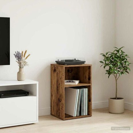 Platenkast Oud hout 38 x 33 x 61 cm Bewerkt hout 1