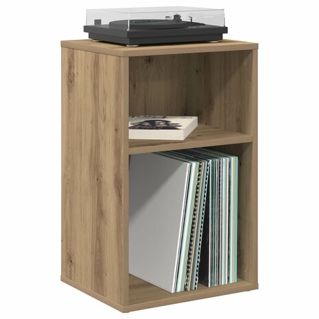 Platenkast Artisanaal eiken 38 x 33 x 61 cm Bewerkt hout 3