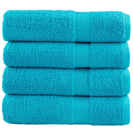 Handdoeken SOLUND 4 st 600 g/m&sup2; 50x100 cm turquoise 1