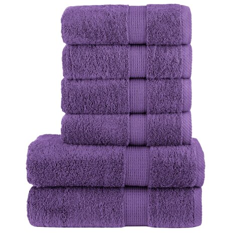 6-delige Handdoekenset SOLUND 600 g/m&sup2; paars 1