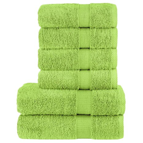 6-delige Handdoekenset SOLUND 600 g/m&sup2; appelgroen 1