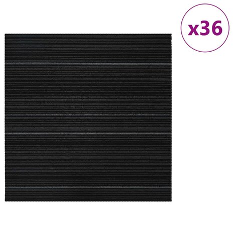 Tapijttegel Gestreept Donkergrijs 50 x 50 cm 36 st PP en Bitumen 3