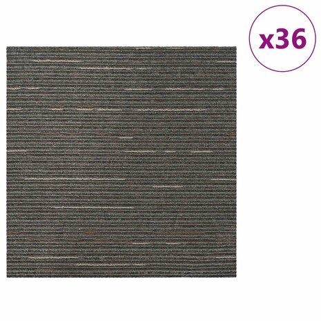 Tapijttegel Gestreept Donkerbruin 50 x 50 cm 36 st PP en Bitumen 3