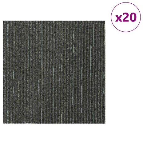 Tapijttegel Gestreept Lichtgroen 50 x 50 cm 20 st PP en Bitumen 3